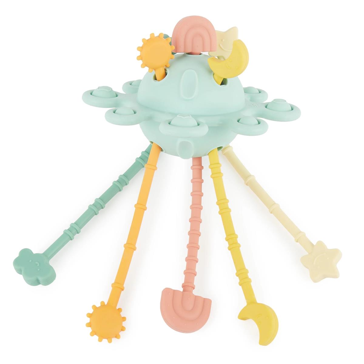 bieco Spielwaren Silikon Montessori Aktivitätsspielzeug eucalyptus