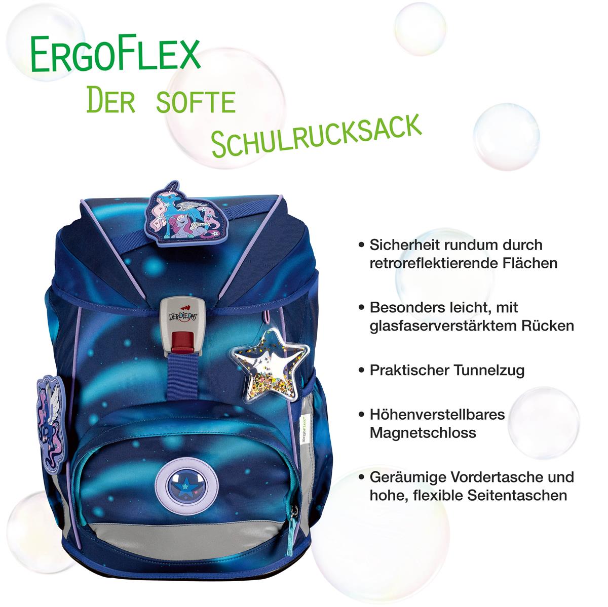 Der Die Das Schulranzen-Set Ergoflex 2025 5 tlg. Luna