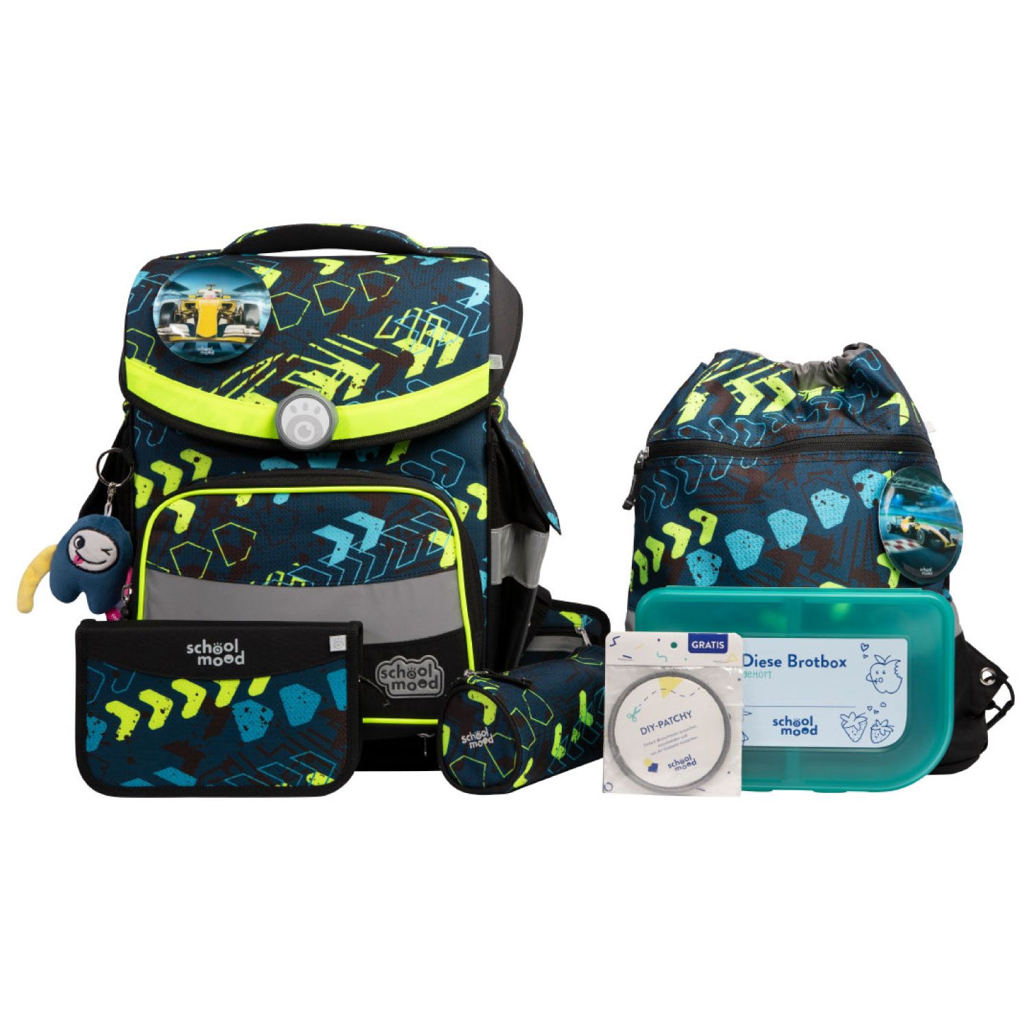 School-Mood Timeless Pro Schulranzen-Set 2025 7-tlg. Elias (Rennwagen) School-Mood Timeless Pro Schulranzen-Set 2025 7-tlg. Elias (Rennwagen)