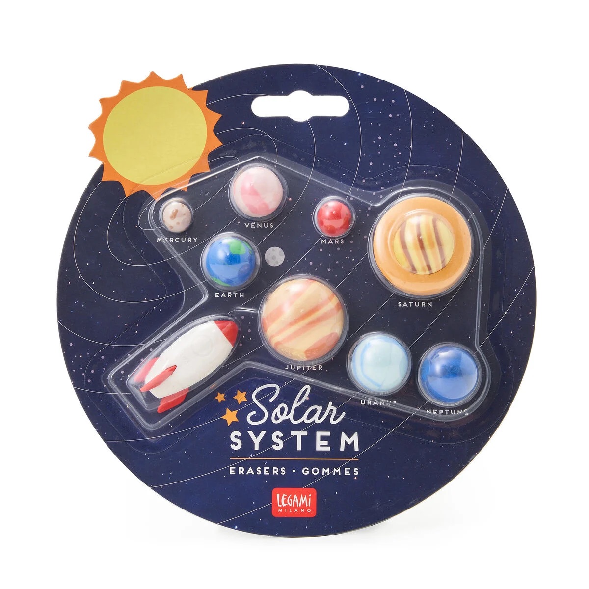 Legami 9 Radiergummis im Set - Solar System bunt