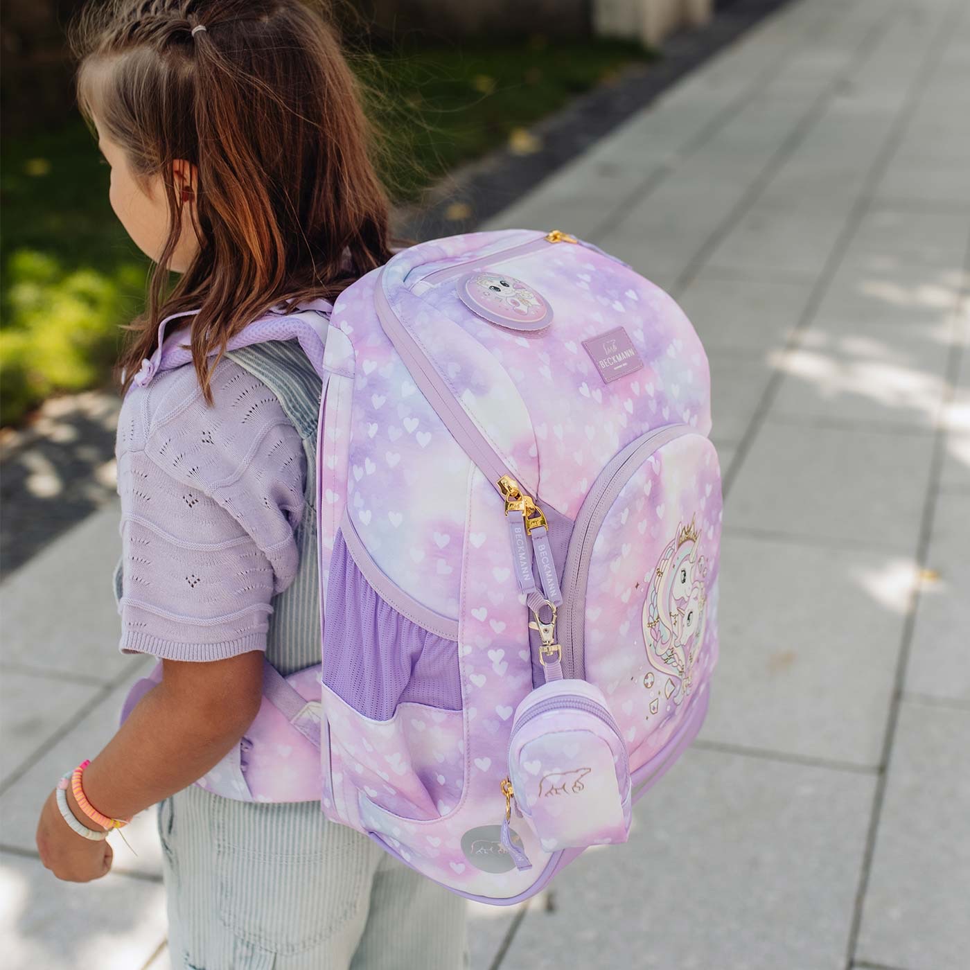 Beckmann Schulrucksack-Set Active Air FLX 6-teilig Unicorn Princess Purple