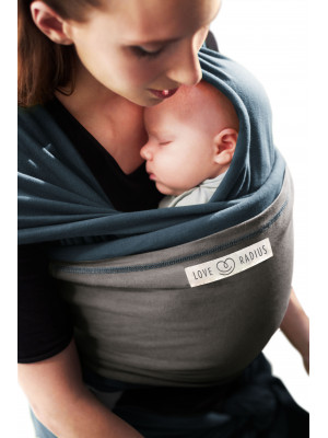 JPMBB elastisches Tragetuch - PEACOCK BLUE - Elephant