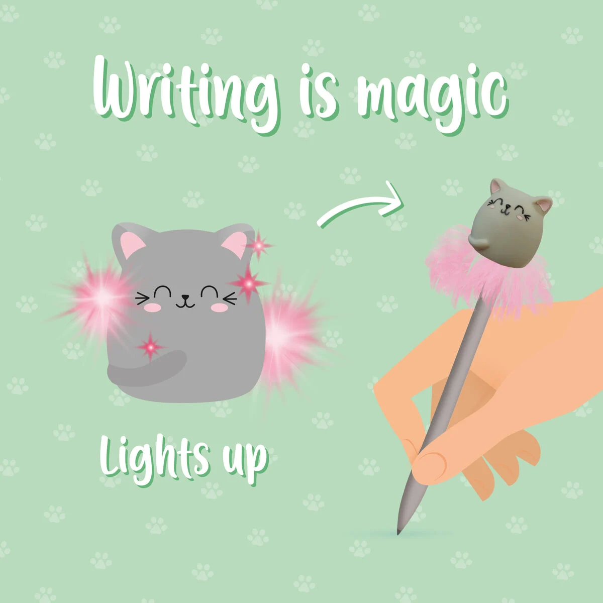 Legami Leuchtender Kugelschreiber - Writing is Magic Katze
