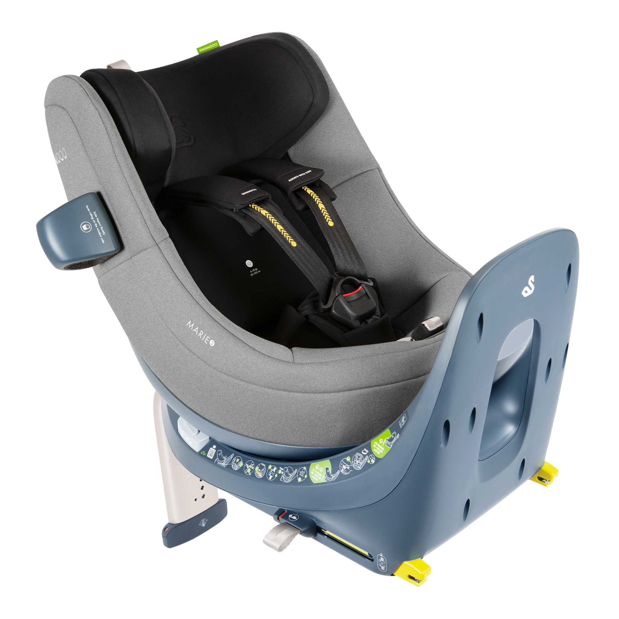 SWANDOO MARIE 5.0 i-Size Reboarder (40 – 105 cm/ 0 – 18 kg) 0+/1 Sesame Grey