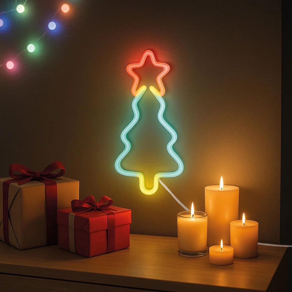 NEL0001_2.jpeg Legami Weihnachten 2025 Artikel LED-Lampe mit Neoneffekt - XMAS TREE