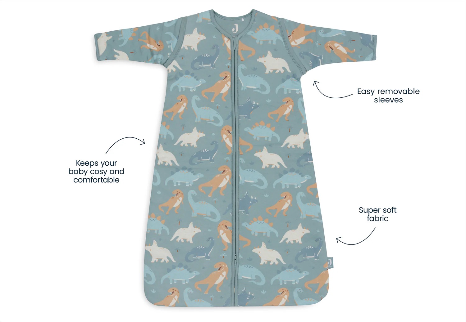 Jollein Schlafsack mit abnehmbaren Ärmeln 70cm Roarsome Jollein Schlafsack mit abnehmbaren Ärmeln 90cm Roarsome