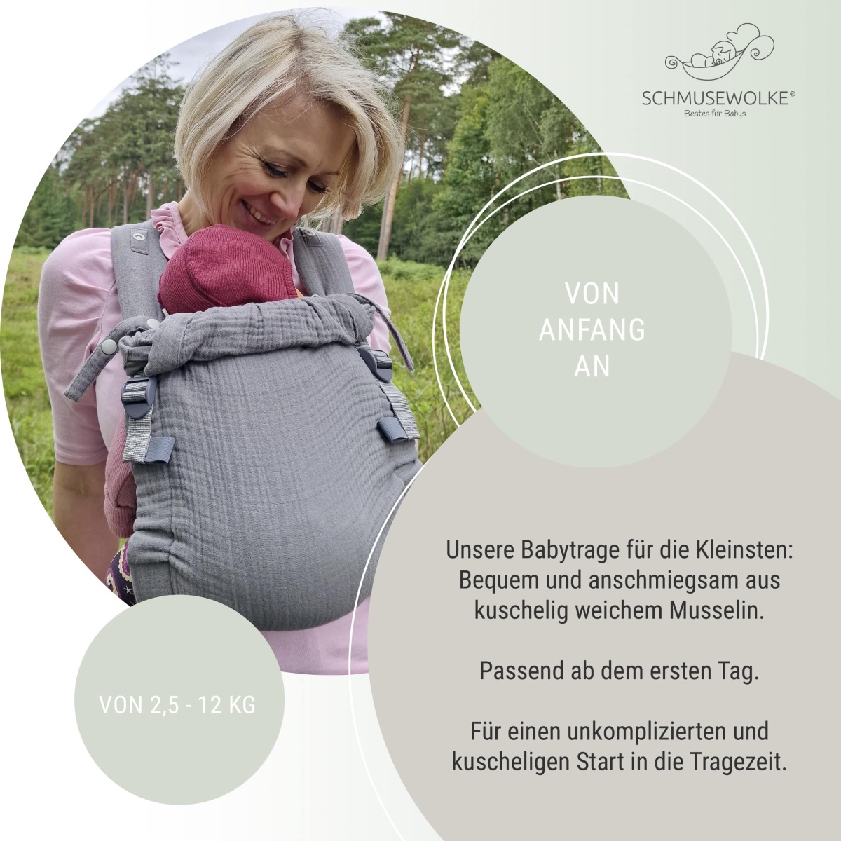 Schmusewolke Aurora Halfbuckle (50 - 86 cm / 12 Kilo) Silvergrey Schmusewolke Aurora Halfbuckle (50 - 86 cm / 12 Kilo) Silvergrey