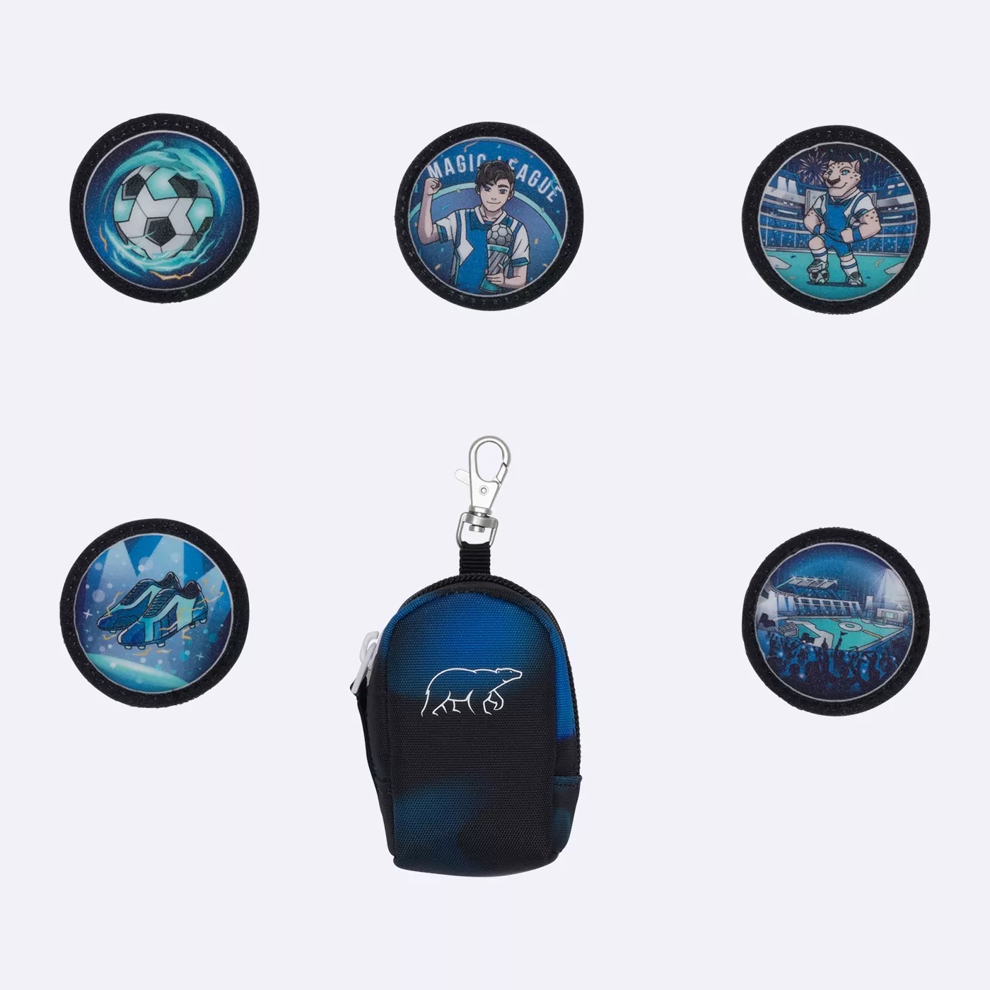 Beckmann Mini Rucksack mit Buttons (Klettis) Set Magic League