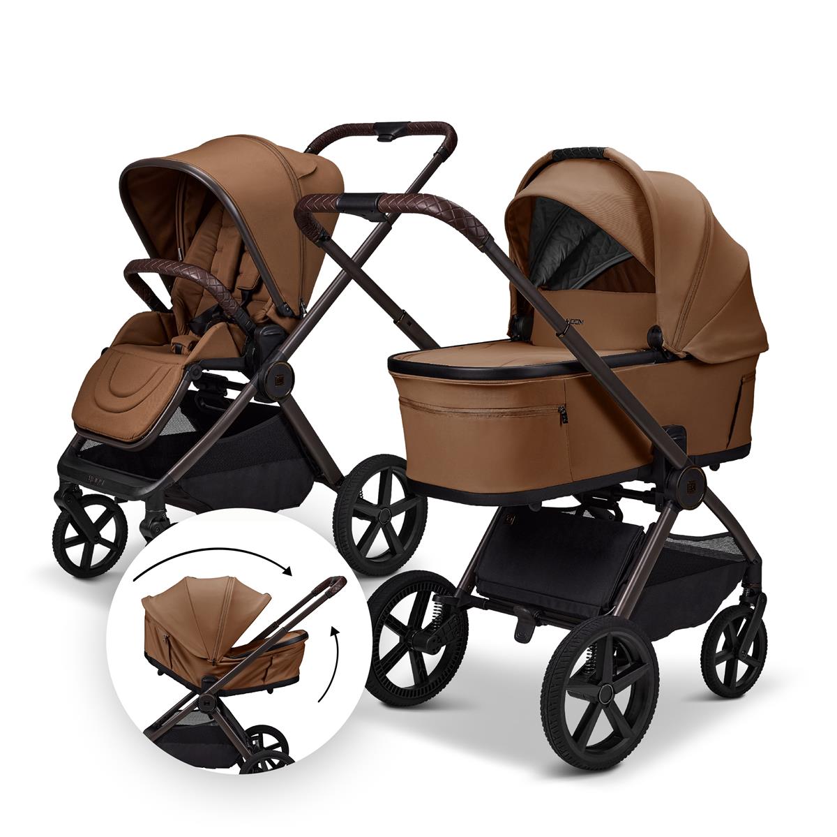 Moon GIO 2.0 Fold Kinderwagen-Set cognac
