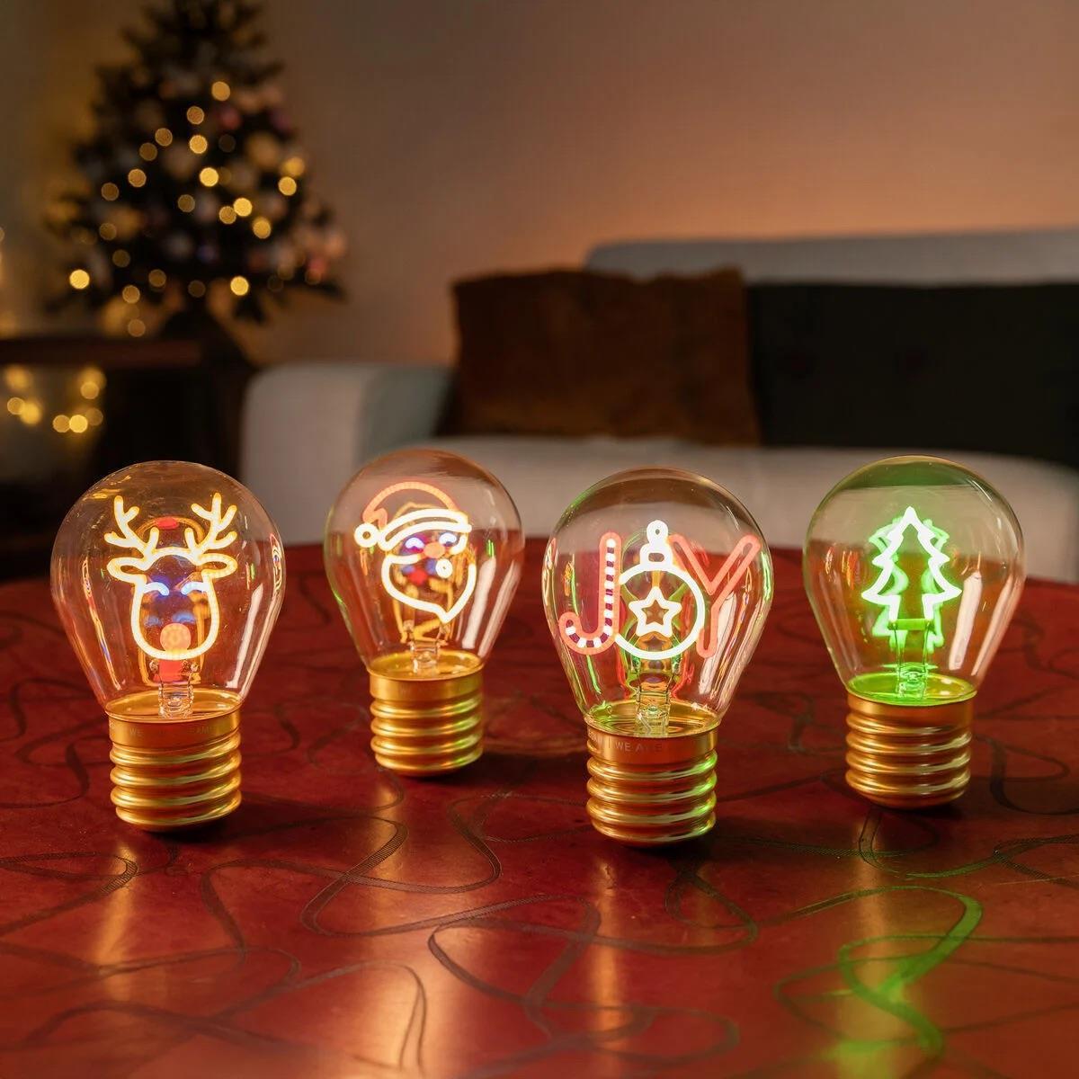 CLB0019_9.jpeg Legami Weihnachten 2025 Artikel Deko-Tischlampe in Glühbirnenform - Santa Claus - Bulb Fiction