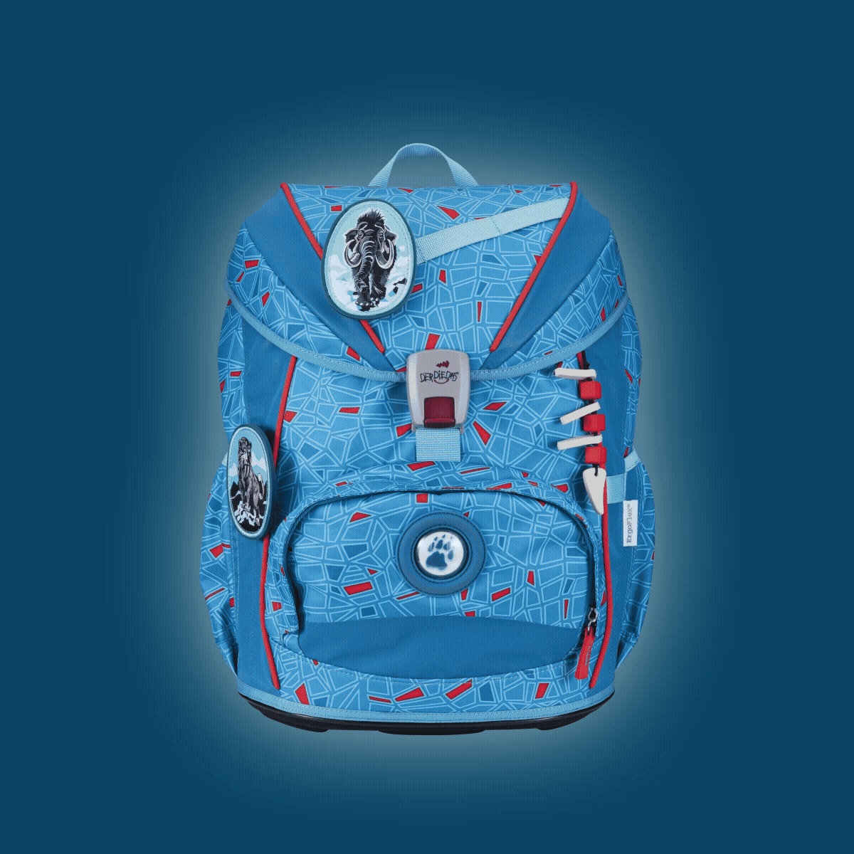 Der Die Das Schulranzen-Set Ergoflex 2025/2026 5 tlg. Superflash Blue Ice