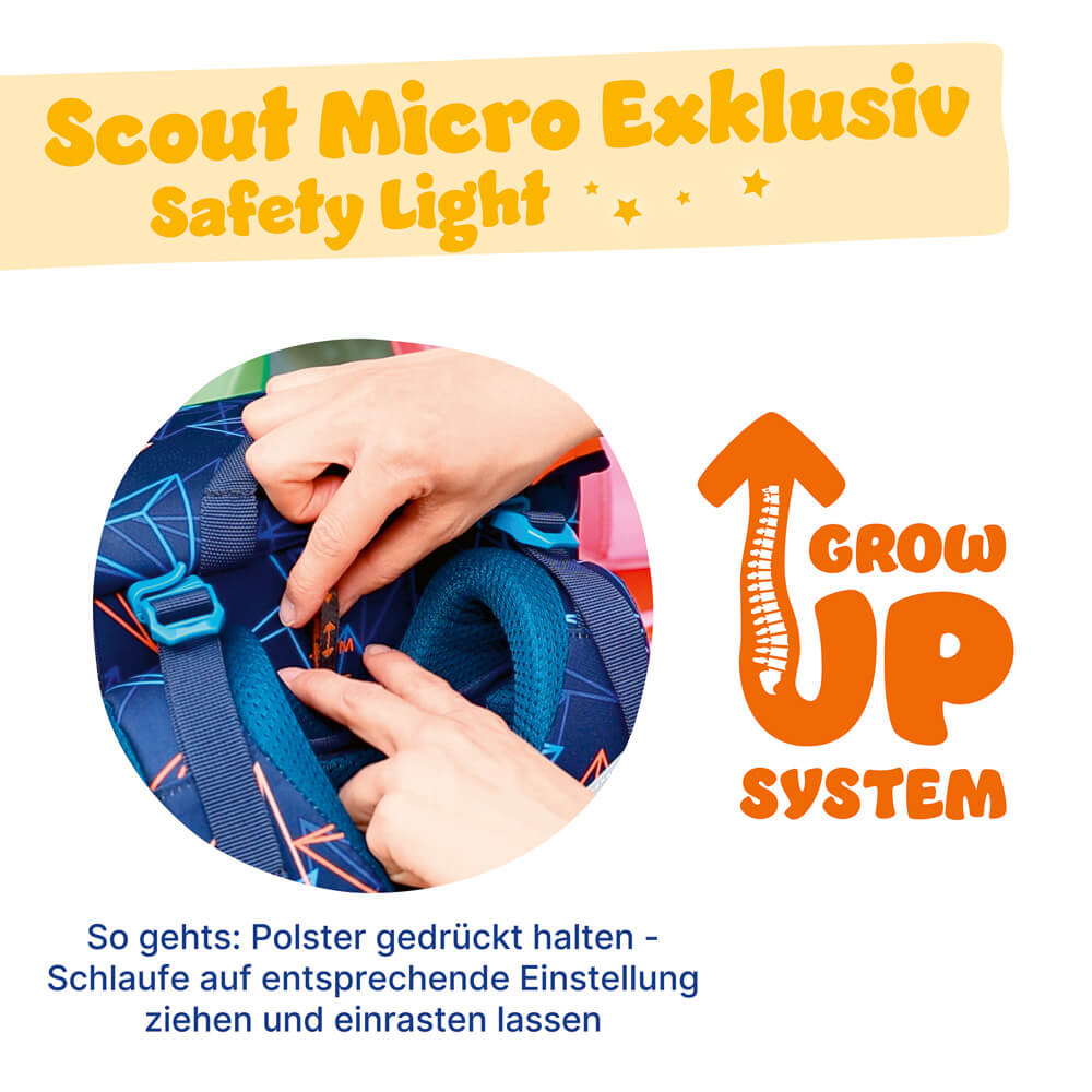 Scout Micro Schulranzen-Set 4-tlg. Safety Light Space Explorer 