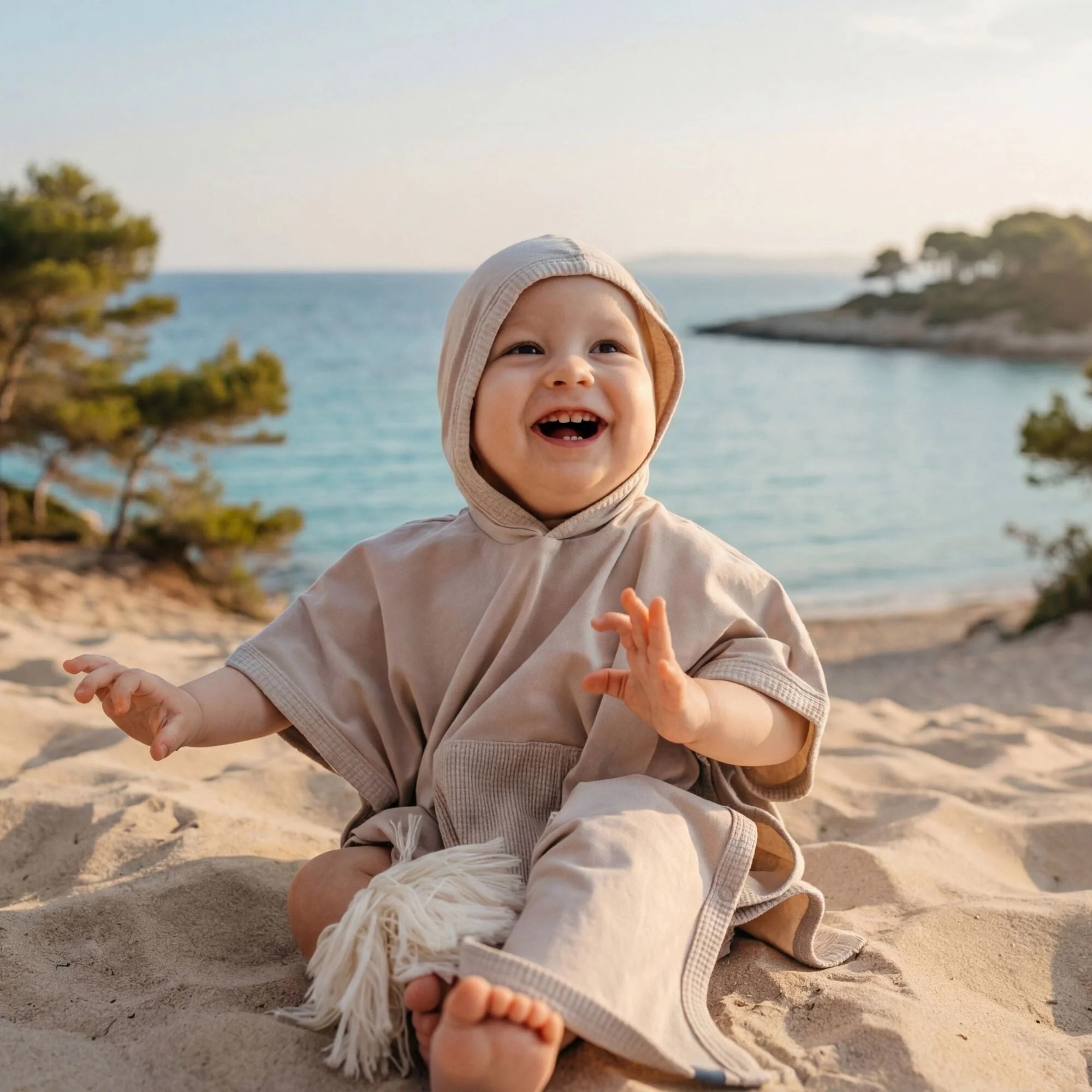 Emma & Noah UV Poncho 3-5 Jahre Essential Beige