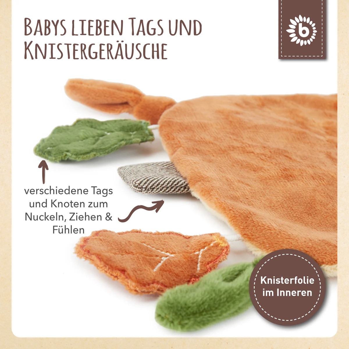 bieco Knistertuch Igel Piksi