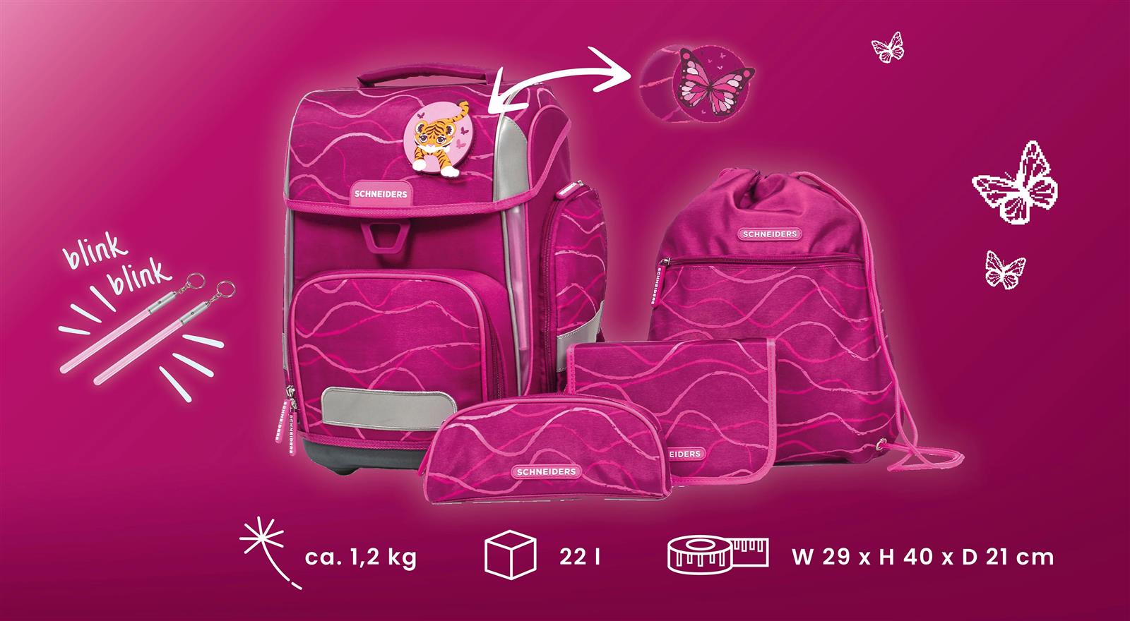 Schneiders Ergolite Schulranzen-Set 9-tlg.