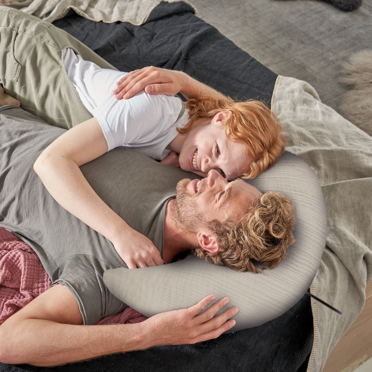 Theraline Stillkissen Musselinmond Lichtgrau