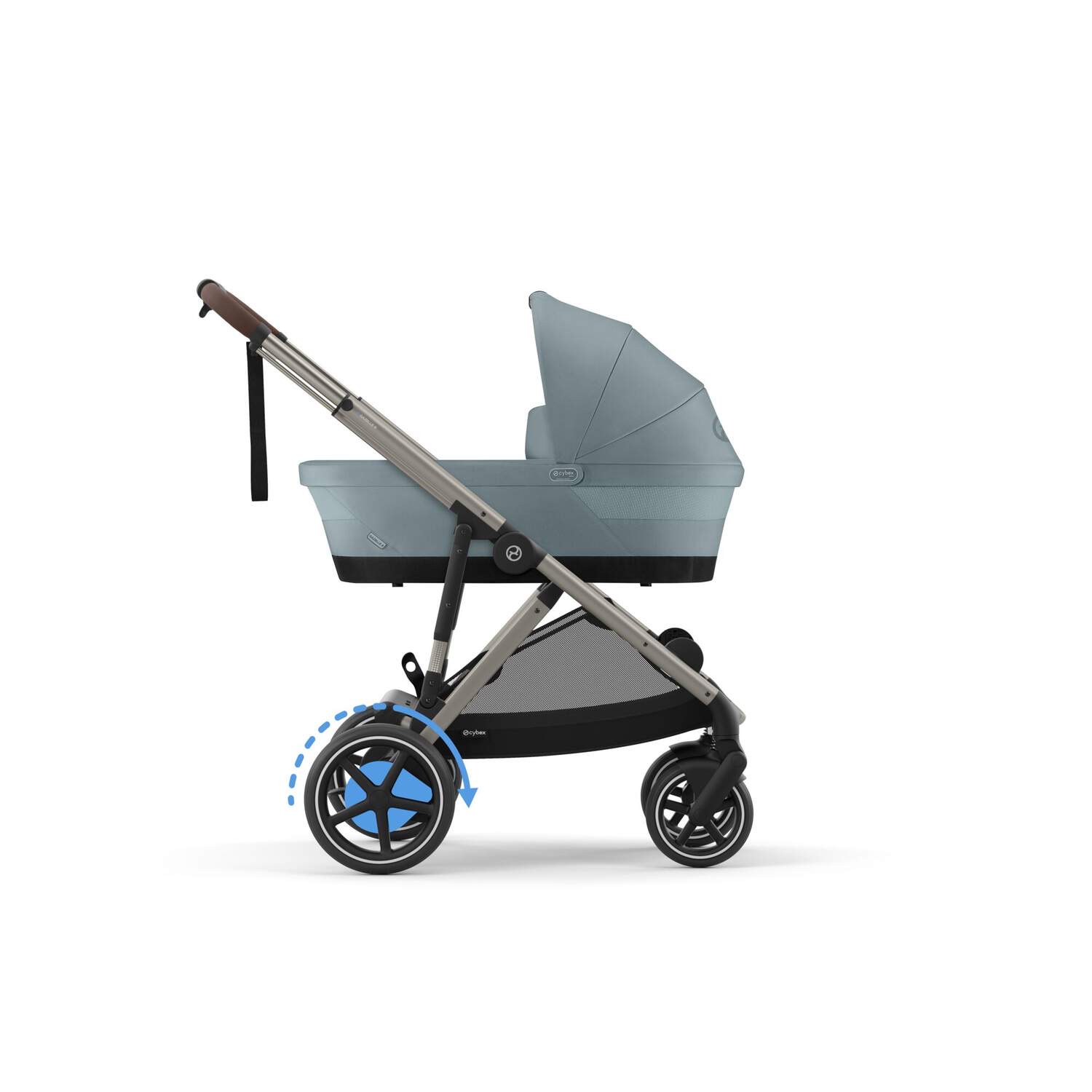 Cybex e-Gazelle S Kinderwagen Stormy Blue (Taupe Frame)