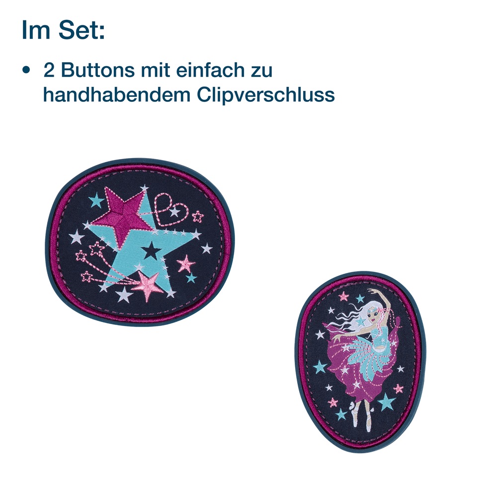 Der Die Das Wechselbuttons für Schulranzen Dancing Star