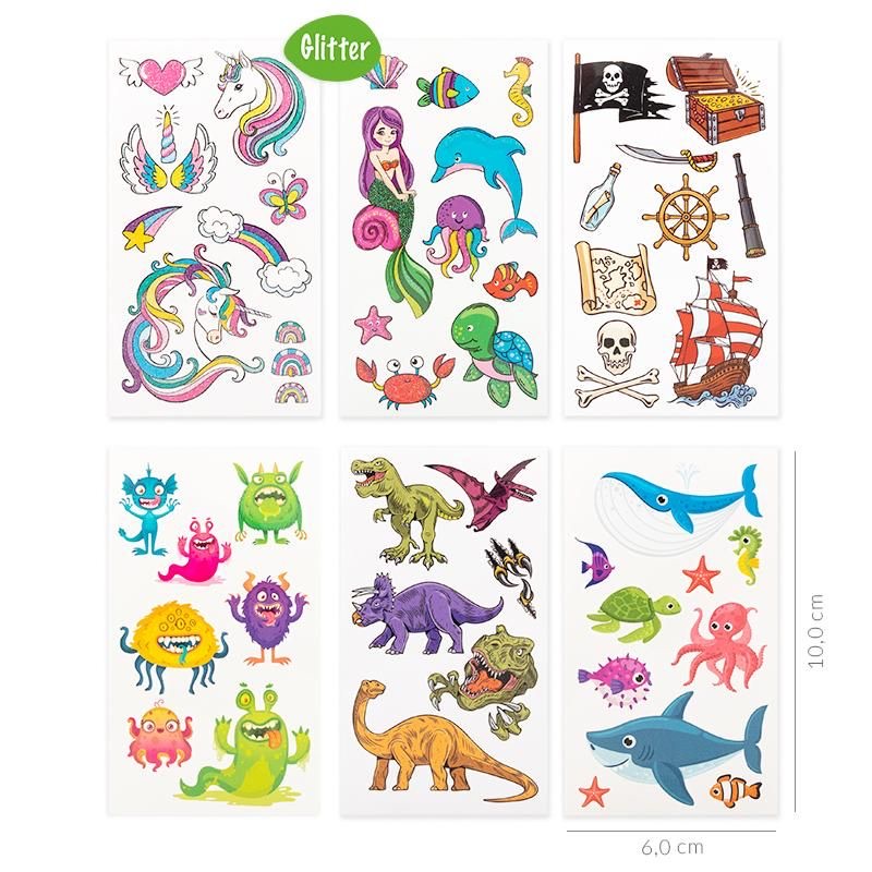Trendhaus Tattoos 6 x 10,5cm für Kinder 6-fach sortiert Trendhaus Tattoos 6 x 10,5cm für Kinder 6-fach sortiert