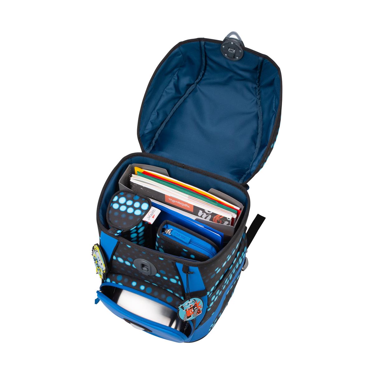 Der Die Das Schulranzen-Set Ergoflex Tiny 5 tlg. Superflash Blue Robot