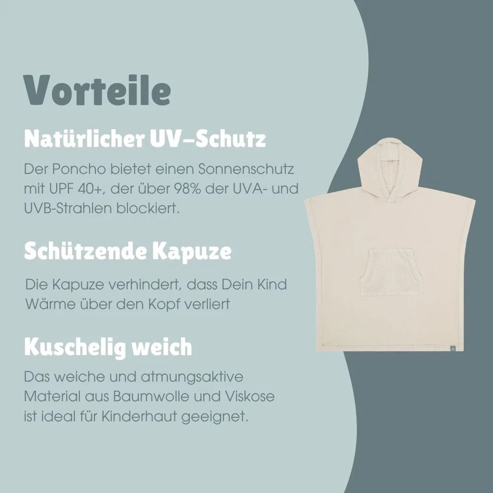Emma & Noah UV Poncho 3-5 Jahre Essential Beige