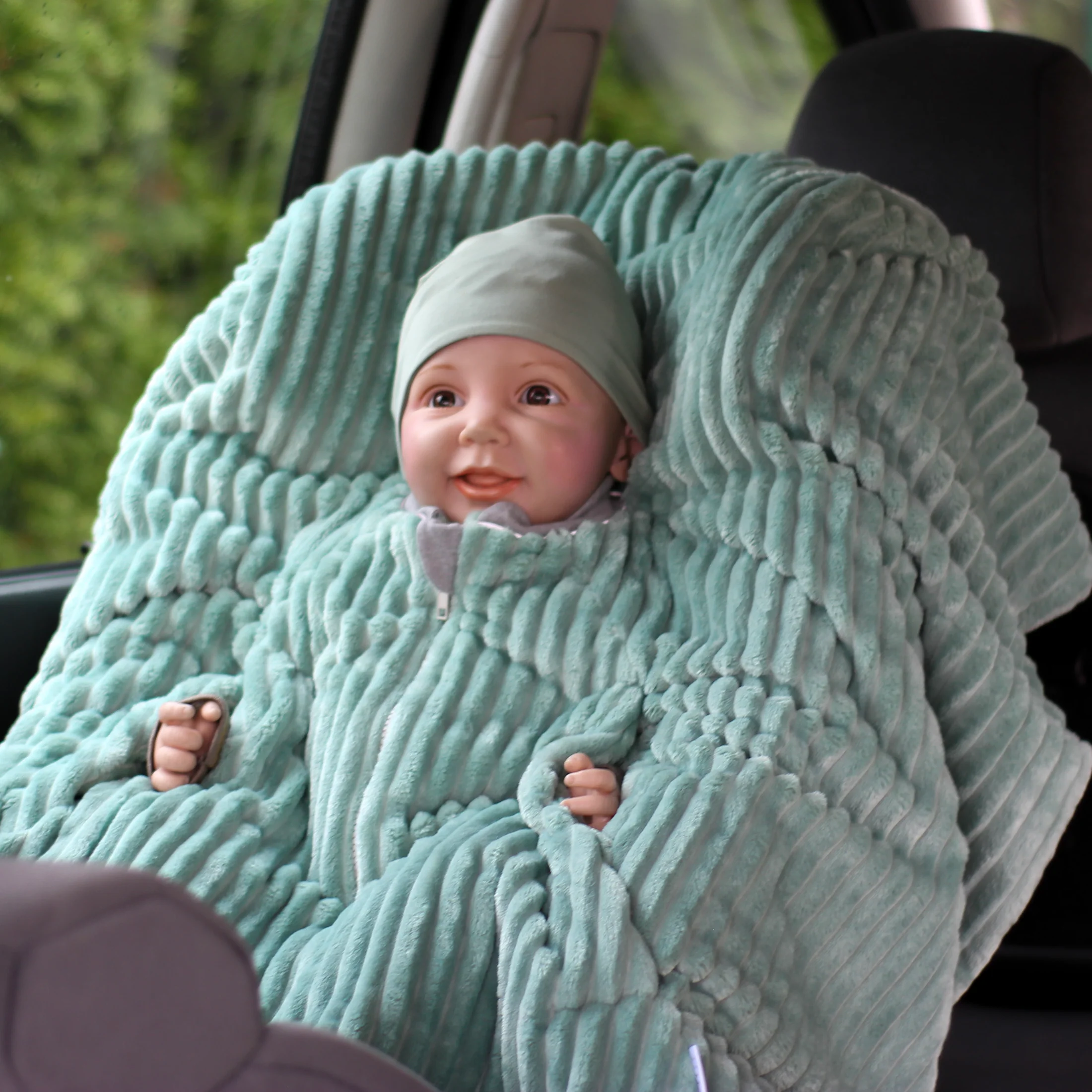 Kikkifax Kindersitzponcho aus Fleece Lovely Mint