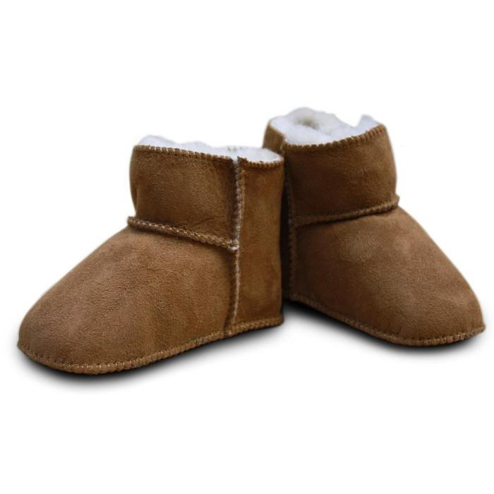 Heitmann Felle Lammfellschuhe Camel mit Klettverschluss - 16/17
