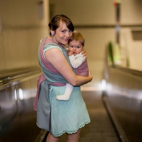 Storchenwiege® Babytragetuch Leo duet rosé-grau Gr. 6 Storchenwiege® Babytragetuch Leo duet rosé-grau Gr. 6