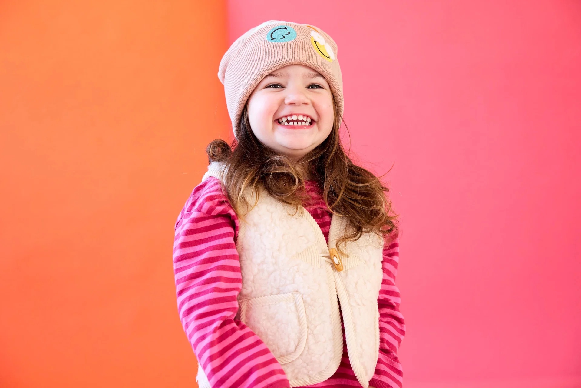 Lässig Mütze V-MASTER Beanie GOTS SmileyWorld® dusty rose 52-56