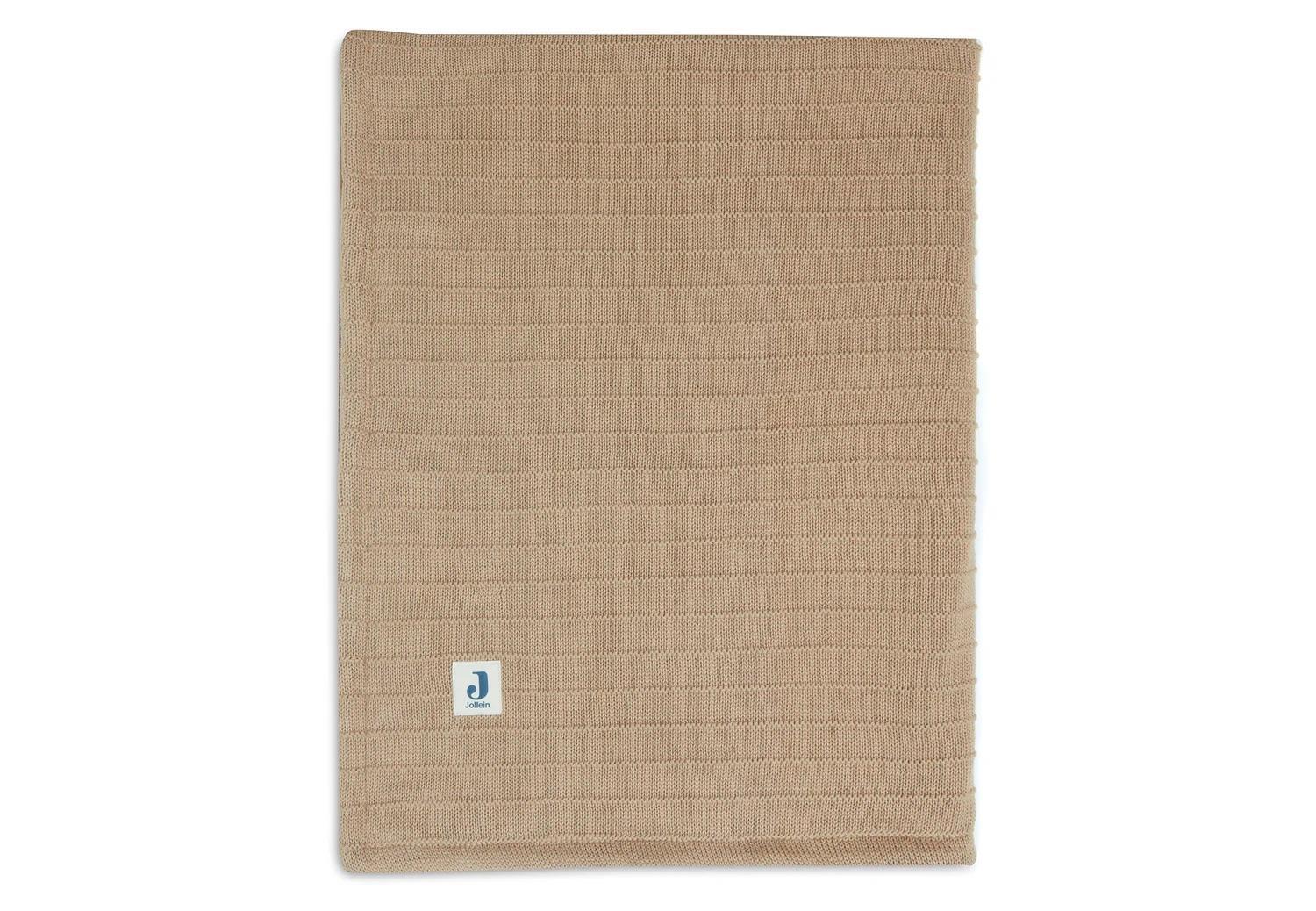 Jollein_Kuscheldecke_Pur Knit_Valvet.jpg Jollein Decke Kinderbett 100x150cm Pure Knit Biscuit/Velvet GOTS