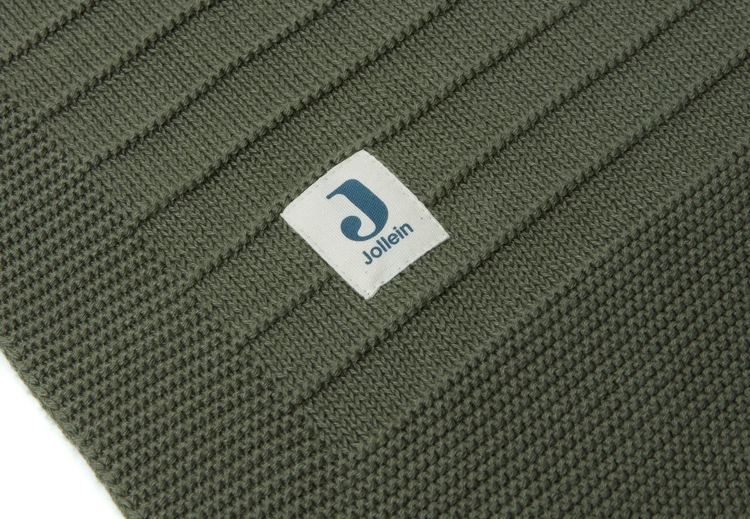 Jollein Decke Kinderbett 100x150cm Pure Knit Leaf Green GOTS