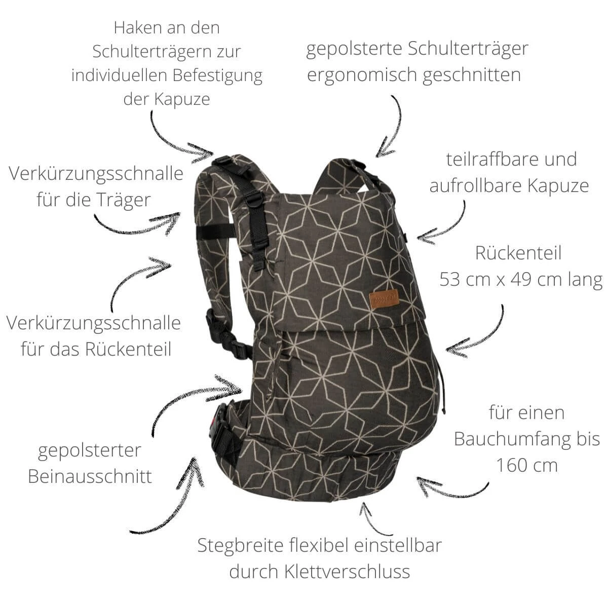 Hoppediz Babytrage Buckle Toddler Amsterdam rose