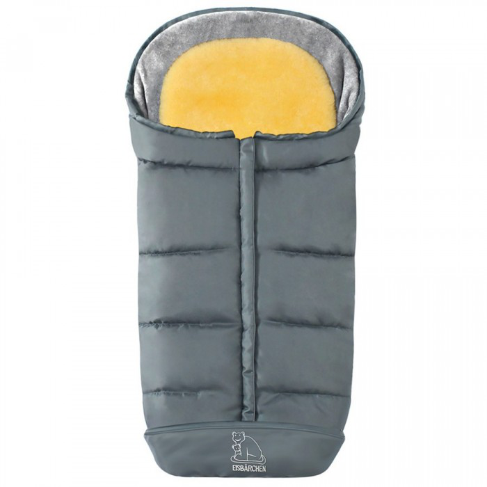 Heitmann Felle - Komfort 2-in-1-Fußsack mit herausnehmbarer Lammfell-Einlage - Serie “Eisbärchen” - grau Heitmann Felle - Komfort 2-in-1-Fußsack mit herausnehmbarer Lammfell-Einlage - Serie “Eisbärchen” - grau