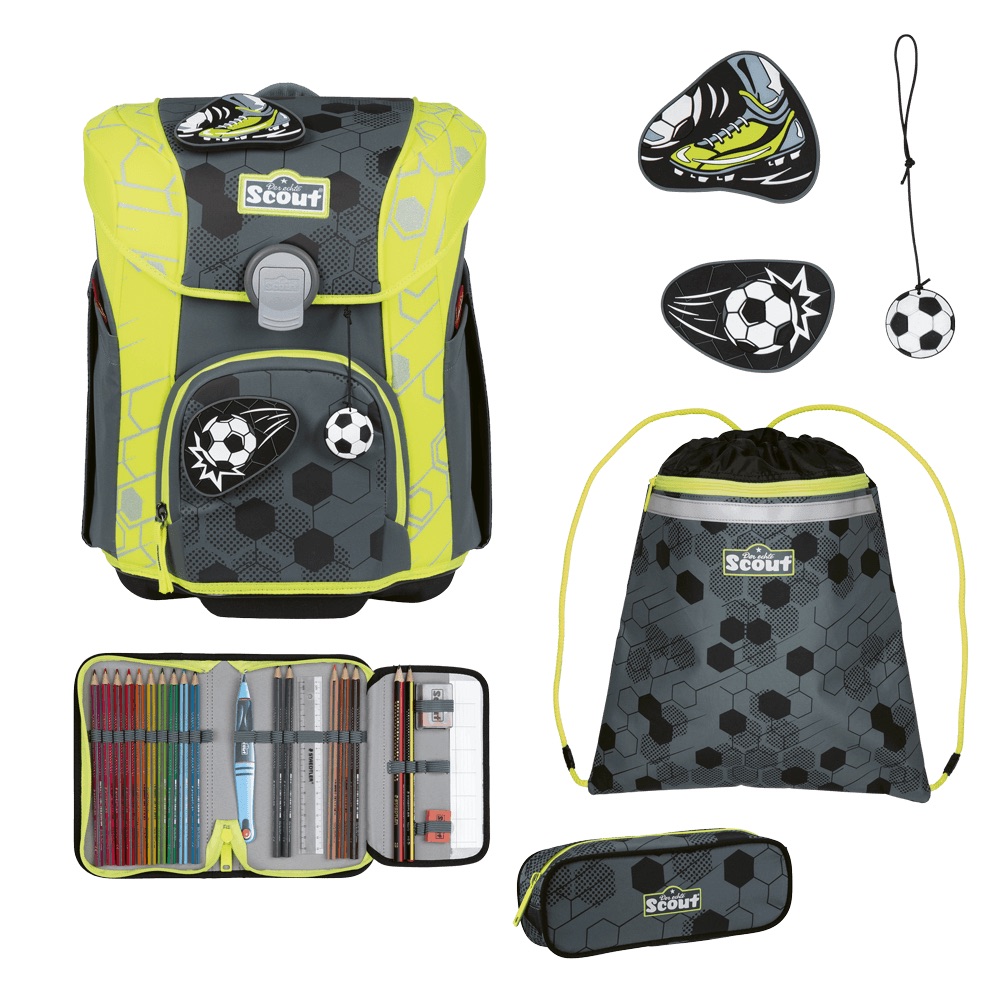 Scout Micro Schulranzen-Set 4-tlg. Superflash Extreme Soccer Star