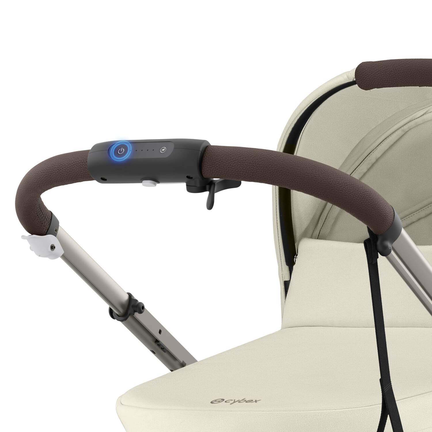 Cybex e-Gazelle S Kinderwagen Seashell Beige (Taupe Frame)