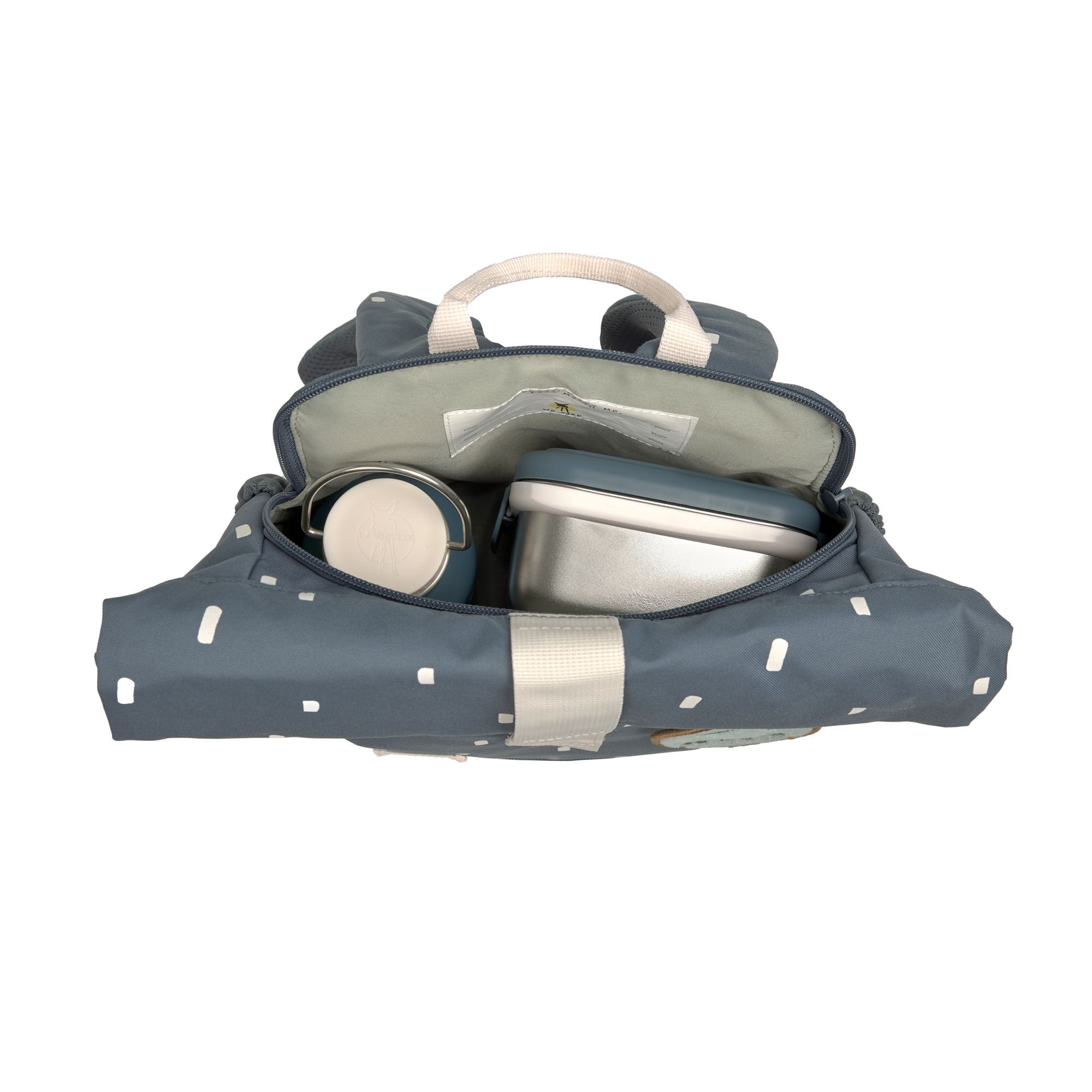 Lässig Kindergartenrucksack Rolltop Happy Prints, Dunkelblau