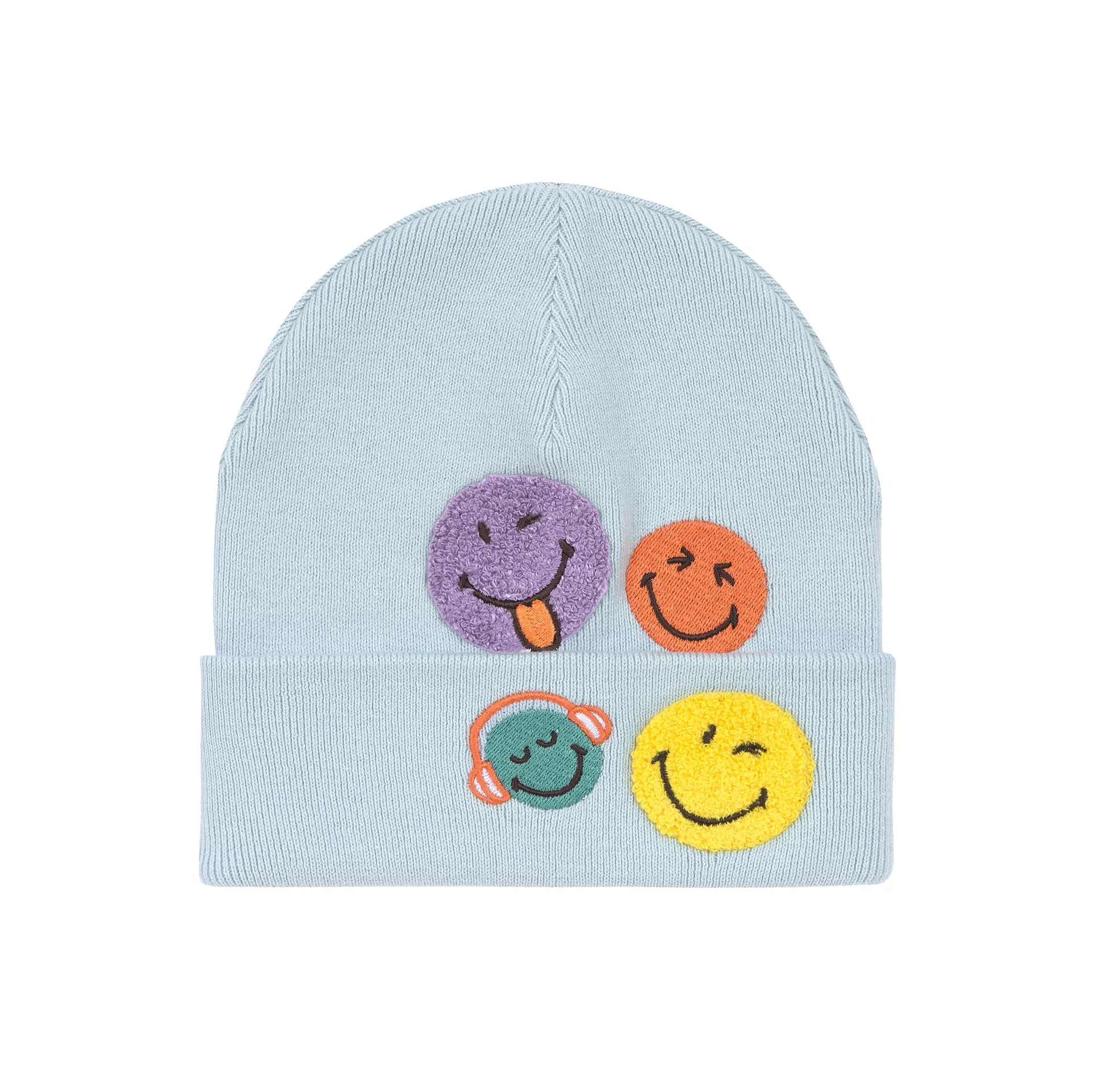 Lässig Mütze V-MASTER Beanie GOTS SmileyWorld® blue 48-52