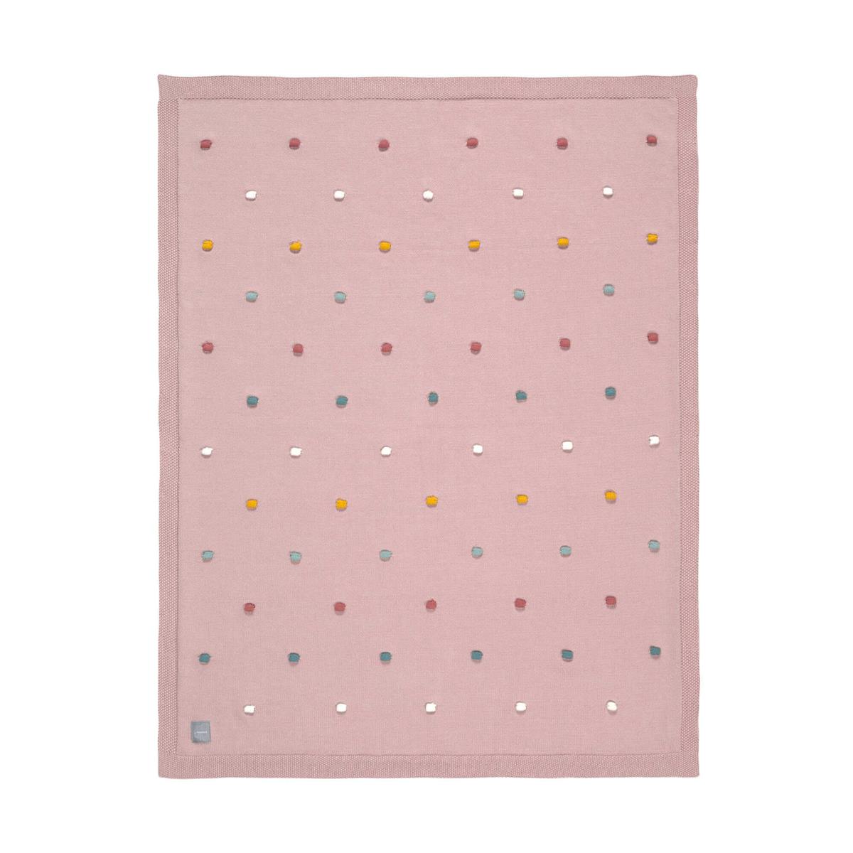 Lässig Babydecke Bio-Baumwolle 80x100 Dots dusky pink