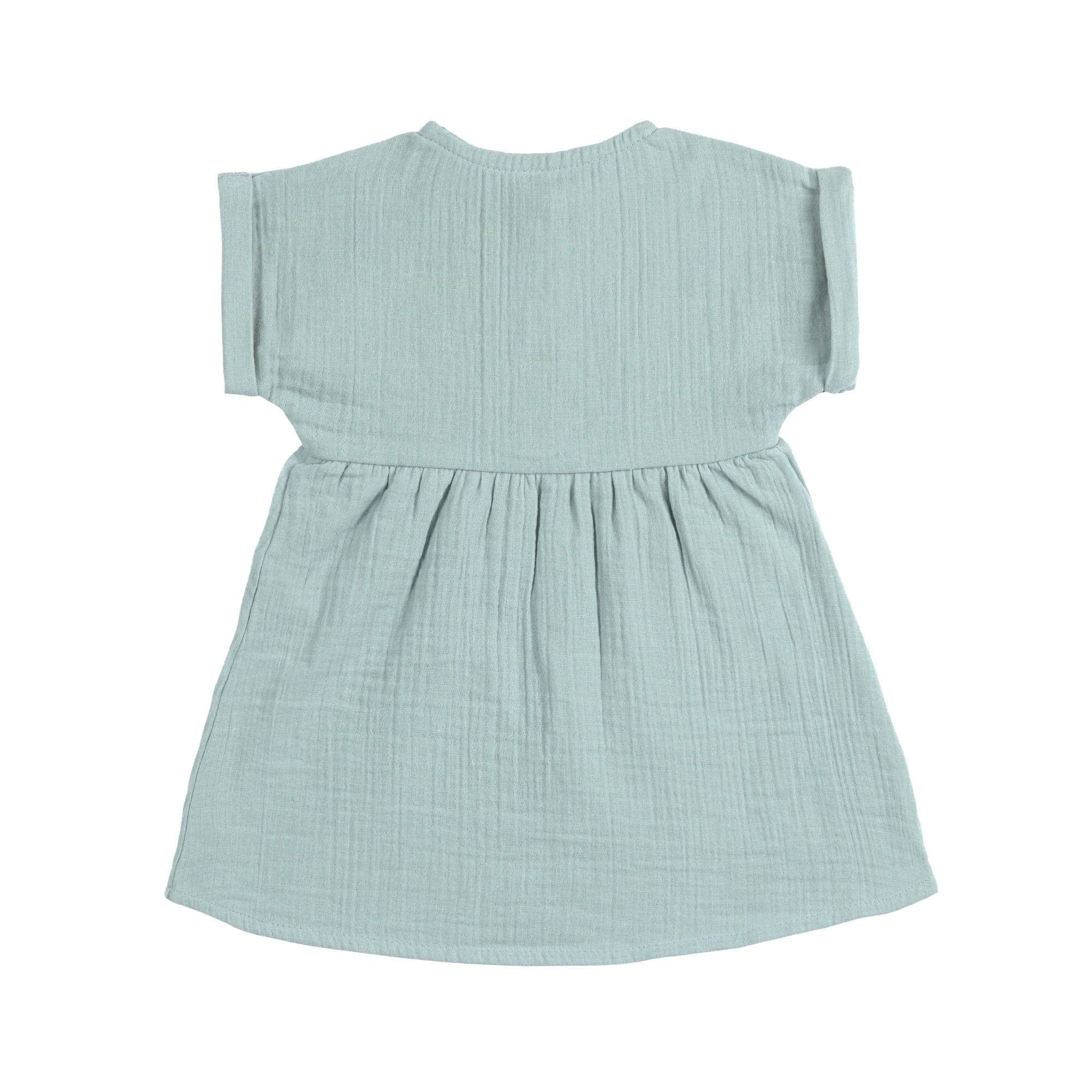 Lässig Kinderkleid - Bio Baumwolle Silbergrau 98/104