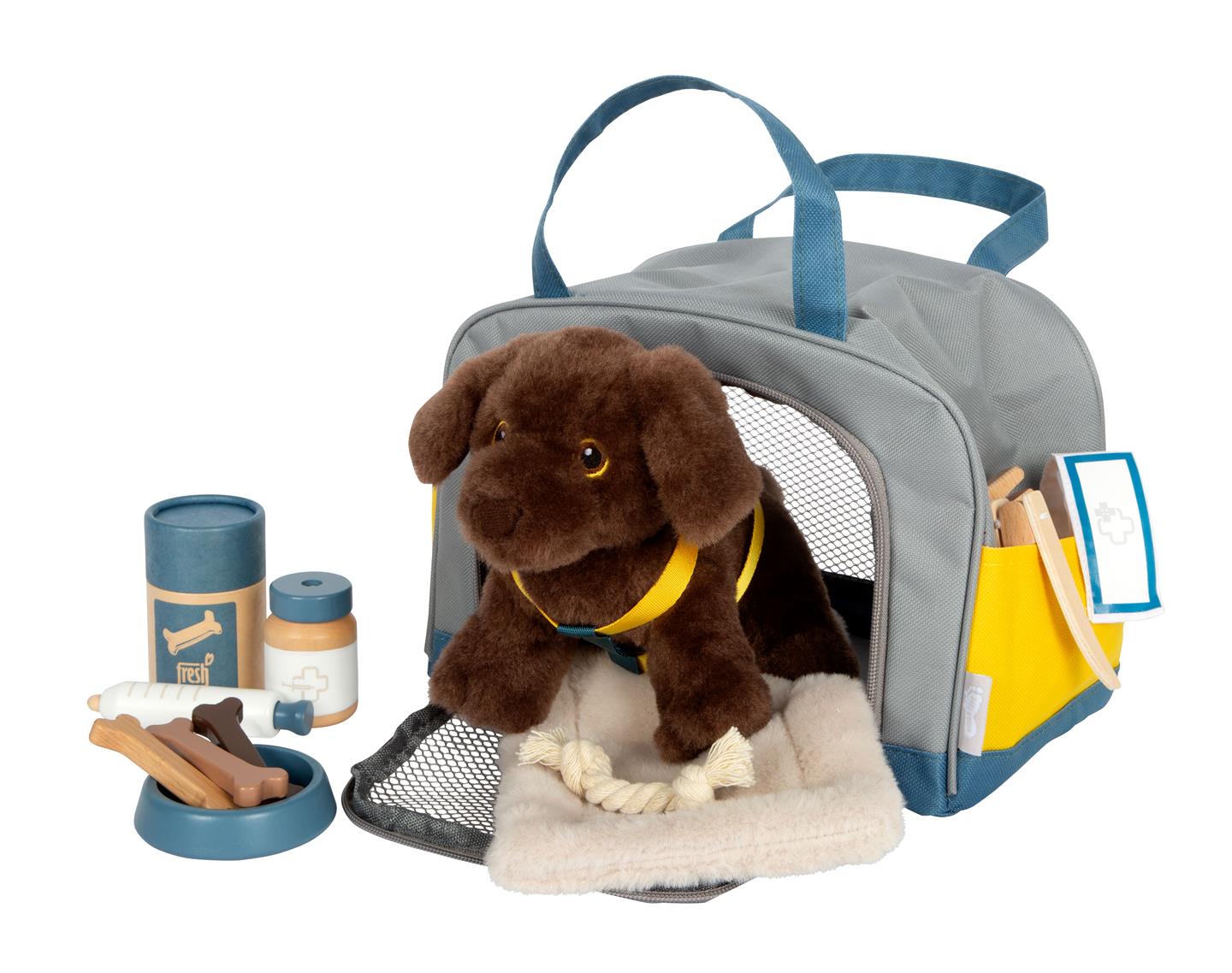small foot Hund mit Tasche und Pflege-Set braun small foot Hund mit Tasche und Pflege-Set braun