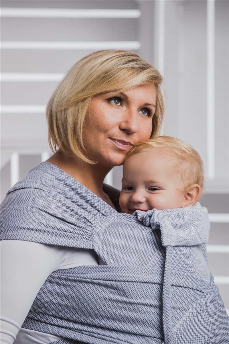 Lenny Lamb Wrap-Tai Toddlersize Little Herringbone grau (Fischgrät) Lenny Lamb Wrap-Tai Toddlersize Little Herringbone grau (Fischgrät)