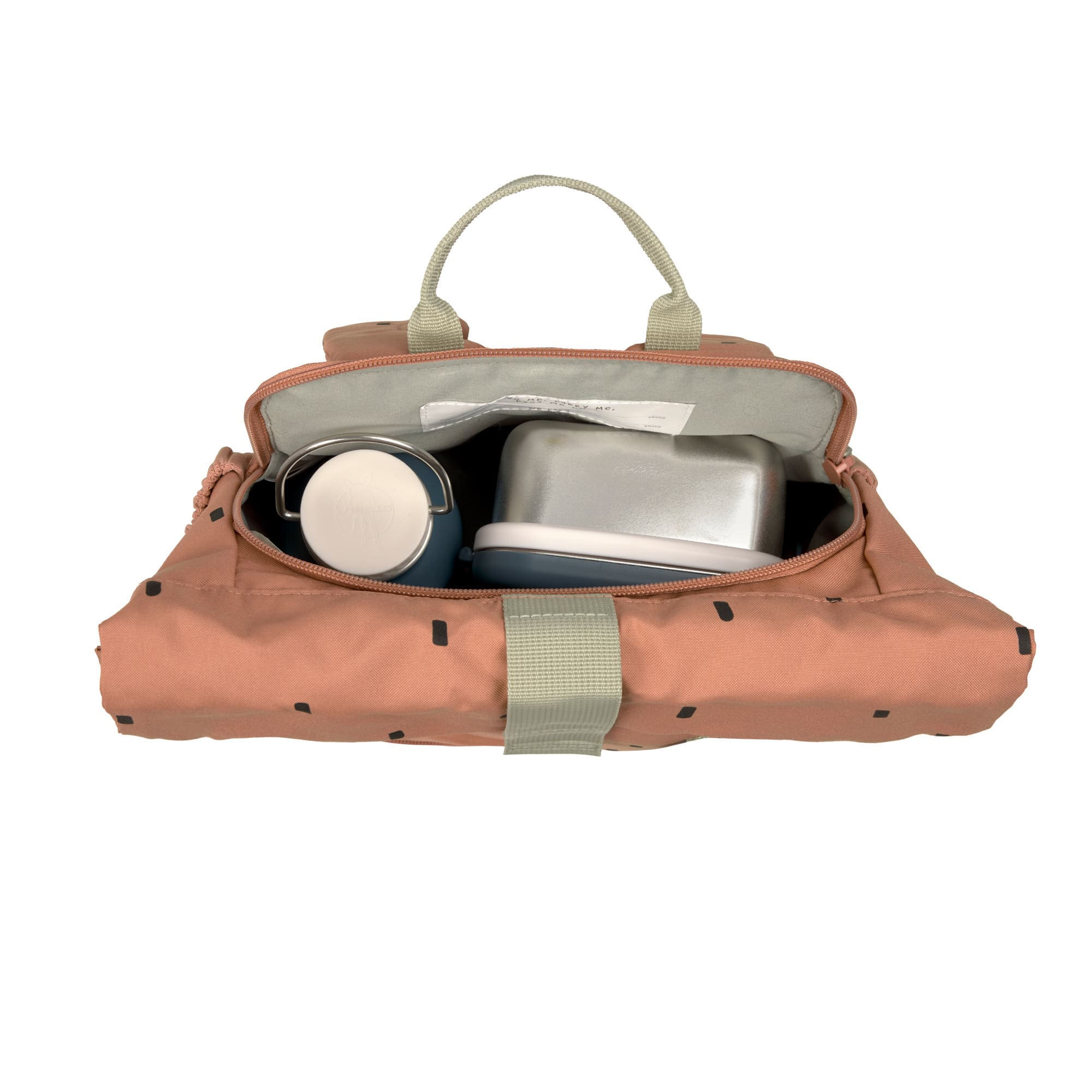 Lässig Kindergartenrucksack Rolltop Happy Prints, Karamell Lässig Kindergartenrucksack Rolltop Happy Prints, Karamell