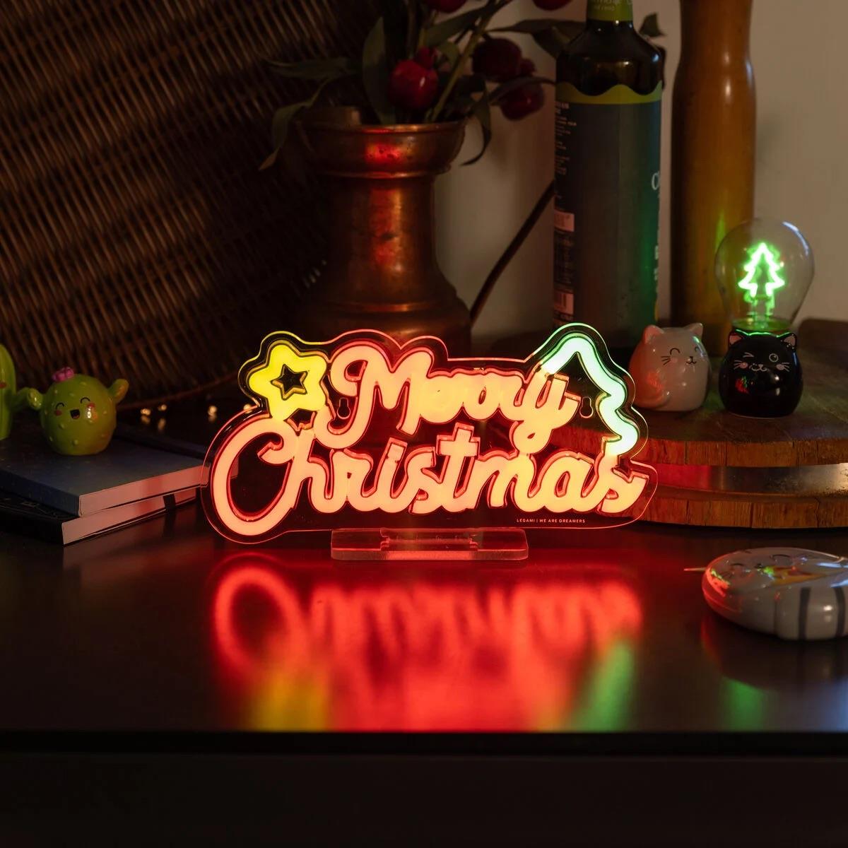 Legami Weihnachten 2025 Artikel LED-Lampe mit Neoneffekt - MERRY XMAS