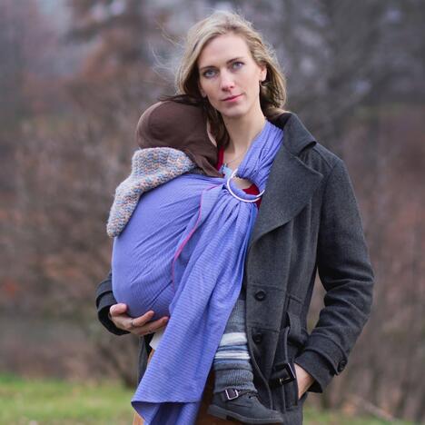 Storchenwiege Ring Sling Leo Flieder