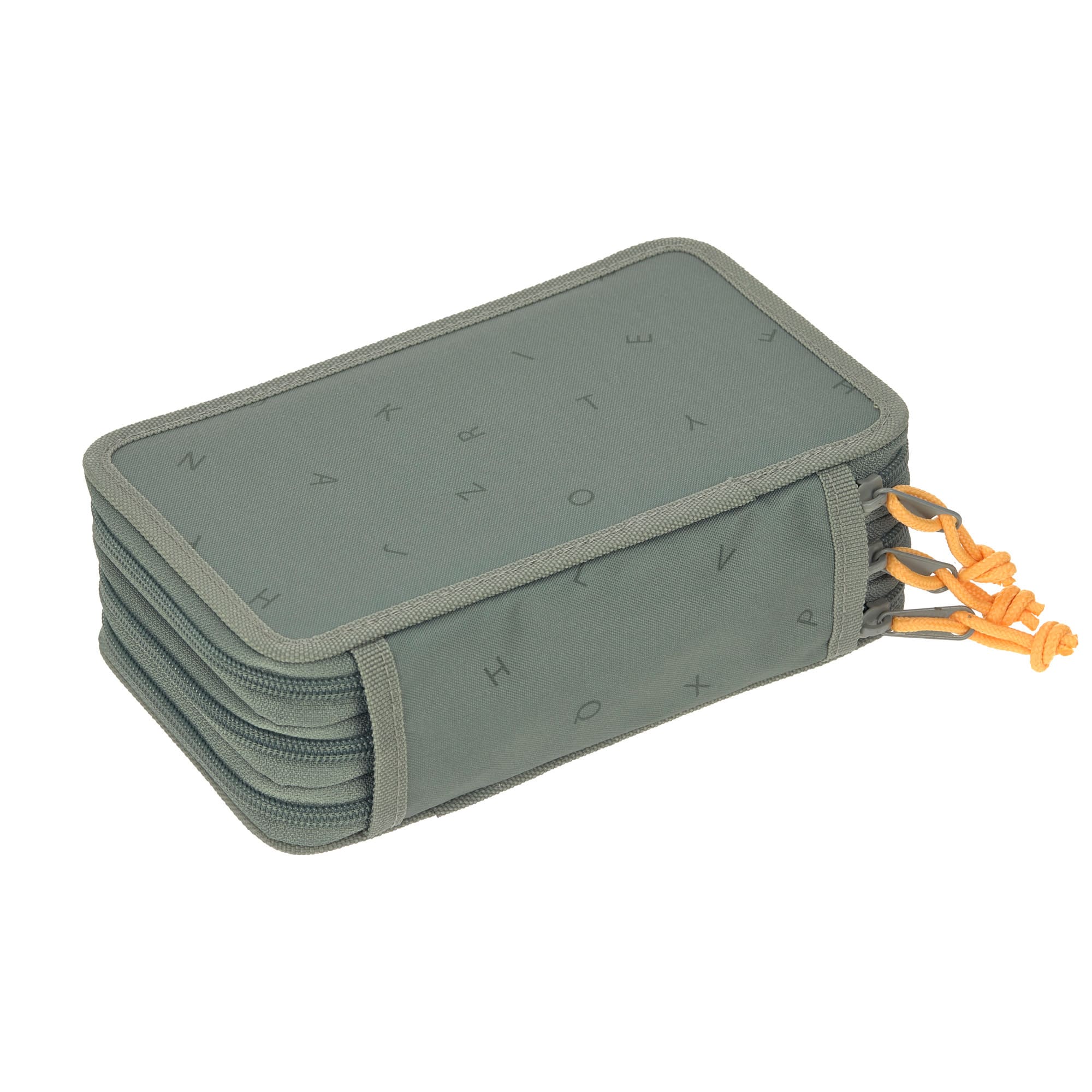 Lässig Federmäppchen mit drei Fächern Unique Letters Green