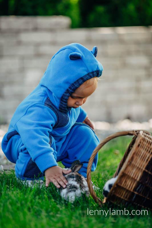 Lenny Lamb Fleeceoverall Gr. 74 Türkis mit Little Herringbone Illusion