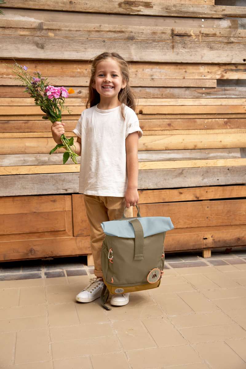 Lässig Kindergartenrucksack Rolltop Nature- Oliv