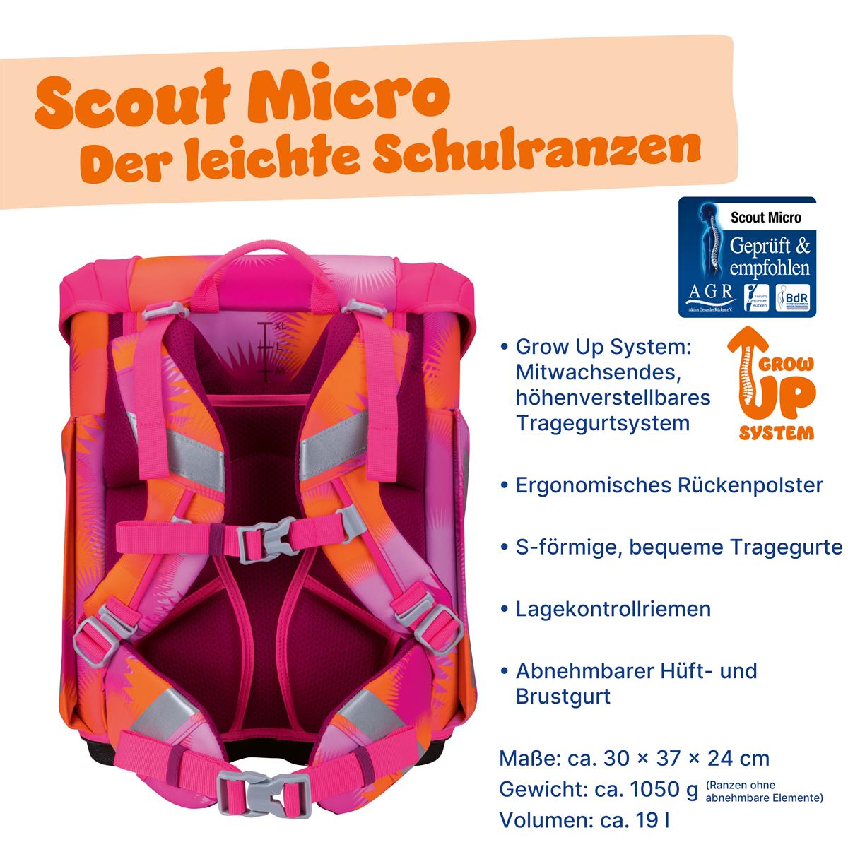 Scout Schulranzenset Micro Florida Sunset