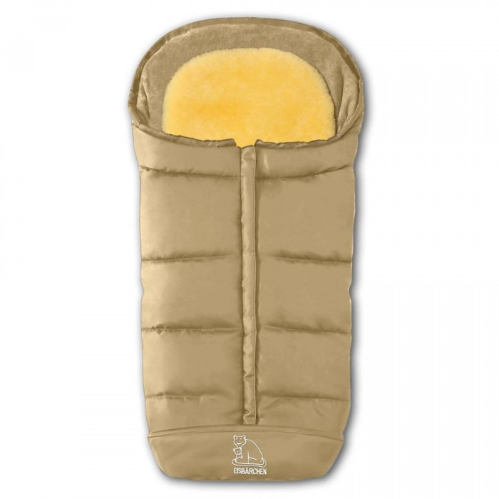 Heitmann Felle - Komfort 2-in-1-Fußsack mit herausnehmbarer Lammfell-Einlage - Serie “Eisbärchen” - beige Heitmann Felle - Komfort 2-in-1-Fußsack mit herausnehmbarer Lammfell-Einlage - Serie “Eisbärchen” - beige