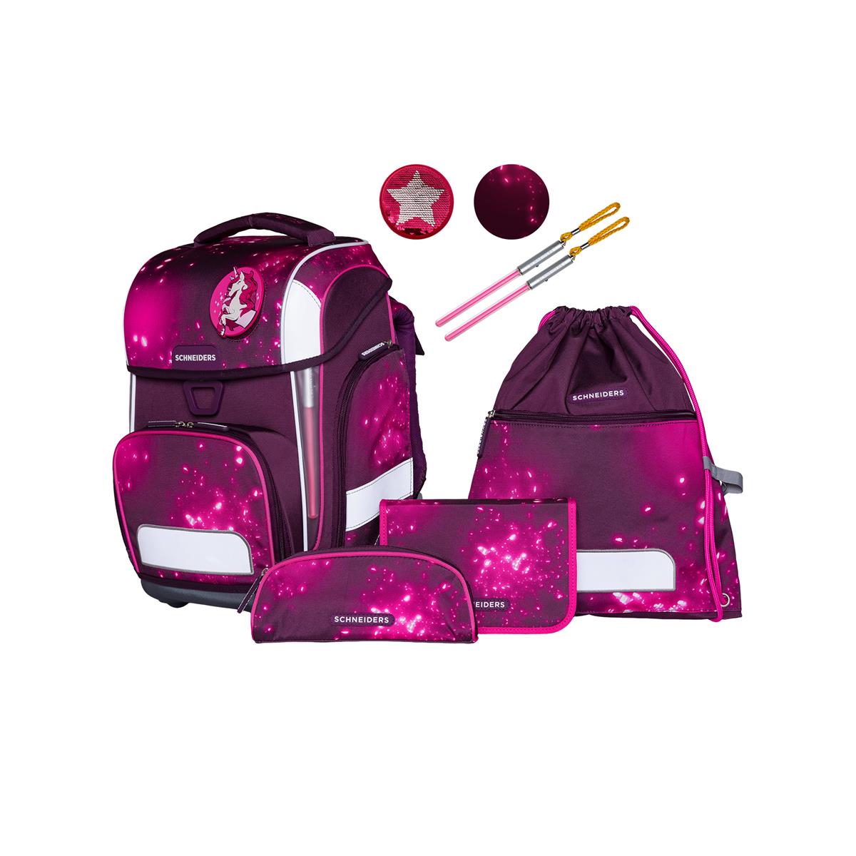 Schneiders Ergolite Schulranzen-Set 9-tlg. Berry Cosmos